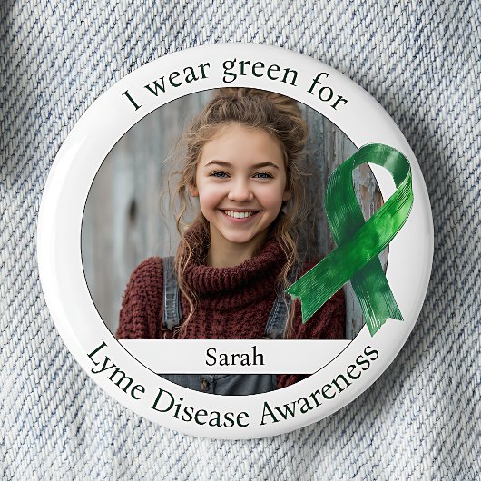 Tragen Sie Grün für das Lyme-Borreliose-Bewusstsei Button