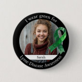 Tragen Sie Grün für das Lyme-Borreliose-Bewusstsei Button (Vorderseite)