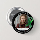Tragen Sie Grün für das Lyme-Borreliose-Bewusstsei Button (Vorne & Hinten)