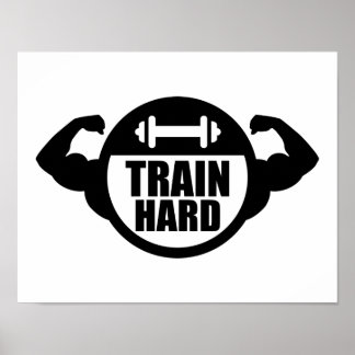 Tragen Sie harte Barbell-Muskeln Poster