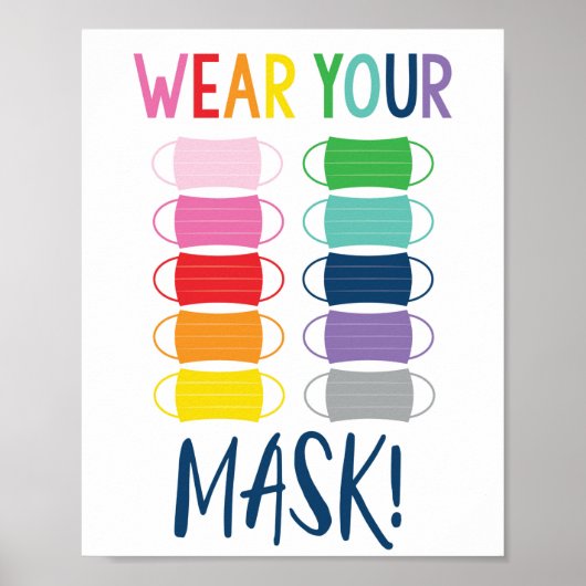 Tragen Sie Ihre Maske - Regenbogenunterricht / Sch Poster (Vorne)