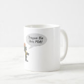 „Tragen Sie Ihre PSA!“ Kaffeetasse (VorderseiteRechts)