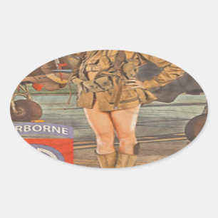 Tragen Sie in dem 82. im Flugzeug ein Ovaler Aufkleber