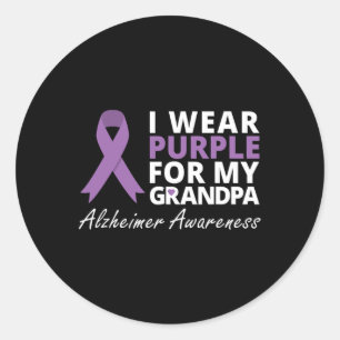 Tragen Sie Lila für meine Opa Ribbon Familie Liebe Runder Aufkleber
