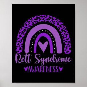 Tragen Sie Lila Regenbogenhaut für Rett-Syndrom Aw Poster