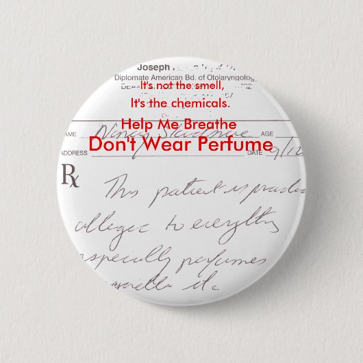 Tragen Sie nicht Parfüm Button (Vorderseite)