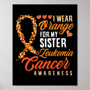 Tragen Sie Orange für meine Schwester Leukämie Kre Poster
