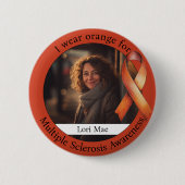 Tragen Sie Orange für Multiple-Sklerose-Bewusstsei Button (Vorderseite)
