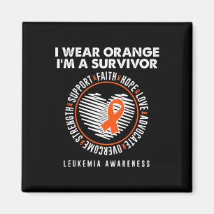 Tragen Sie Orange Ribbon Überlebender Leukämie Blu Magnet