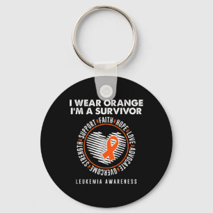 Tragen Sie Orange Ribbon Überlebender Leukämie Blu Schlüsselanhänger