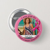 Tragen Sie Pink für das Foto zur Sensibilisierung  Button (Vorne & Hinten)