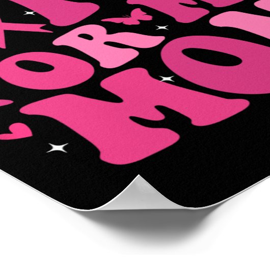 Tragen Sie Pink für meine Mama Unterstützung Brust Poster (Ecke)