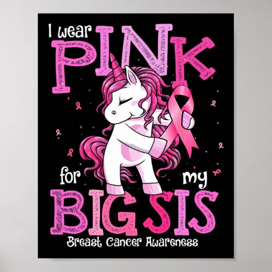 Tragen Sie Pink für meine Schwester Shirt Brustkre Poster (Vorne)