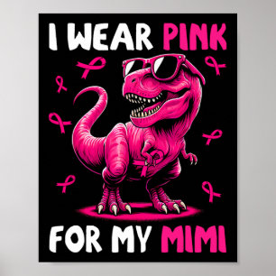 Tragen Sie Pink für meinen Mimi T-rex Dinosaurier  Poster