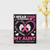Tragen Sie Pink in Erinnerung an meine Tante Brust Karte (Gelbe Blume)