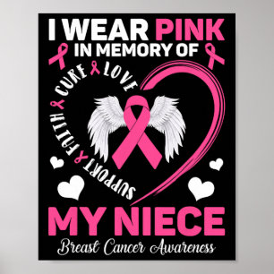 Tragen Sie Pink in Erinnerung an meinen Brustkrebs Poster
