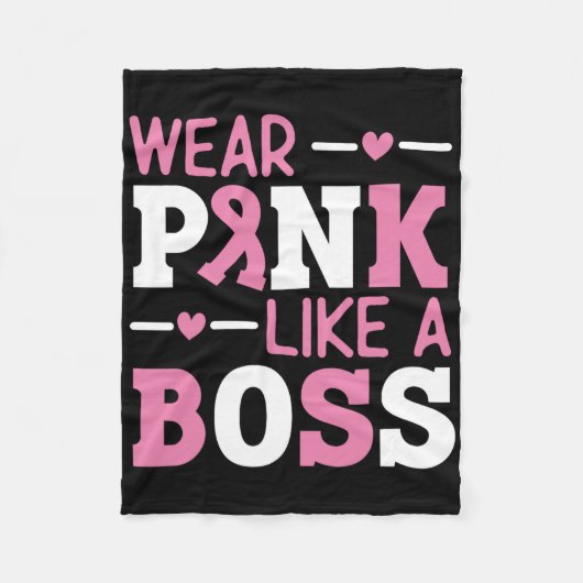 Tragen Sie Pink wie ein rosa, rosa Ribbon Brustkre Fleecedecke (Vorderseite)