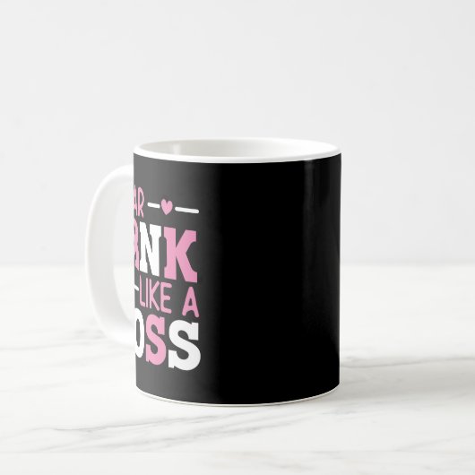 Tragen Sie Pink wie ein rosa, rosa Ribbon Brustkre Kaffeetasse (Vorderseite Links)
