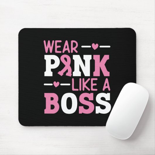 Tragen Sie Pink wie ein rosa, rosa Ribbon Brustkre Mousepad (Mit Mouse)