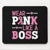 Tragen Sie Pink wie ein rosa, rosa Ribbon Brustkre Mousepad (Vorne)