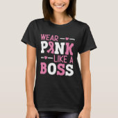 Tragen Sie Pink wie ein rosa, rosa Ribbon Brustkre T-Shirt (Vorderseite)