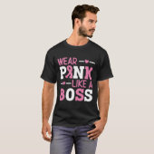 Tragen Sie Pink wie ein rosa, rosa Ribbon Brustkre T-Shirt (Vorne ganz)