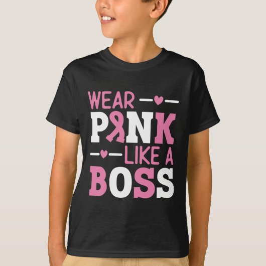 Tragen Sie Pink wie ein rosa, rosa Ribbon Brustkre T-Shirt (Vorderseite)