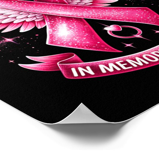 Tragen Sie Pink zur Erinnerung an meine Mama Brust Poster (Ecke)
