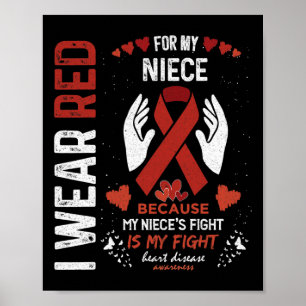 Tragen Sie Red für meine Nichte Fighter Heart Dise Poster