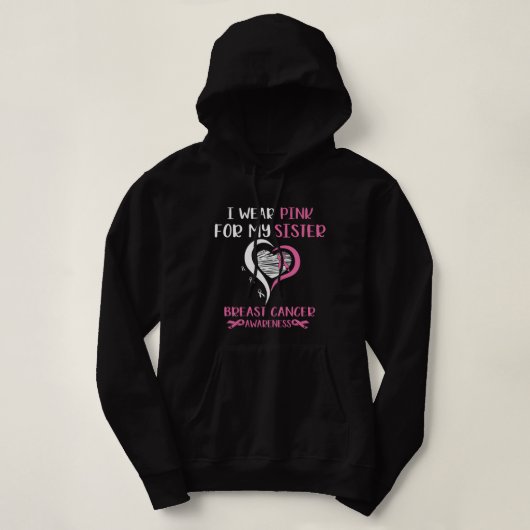 Tragen Sie rosa Ribbon Schwester Brustkrebs Kriege Hoodie (Design vorne)