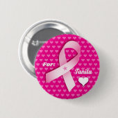 Tragen Sie rosafarbene Schleimhaut und Herzkrebs i Button (Vorne & Hinten)