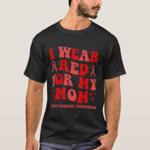 Tragen Sie Rot für meine Mama Erwachsenenkrankheit T-Shirt
