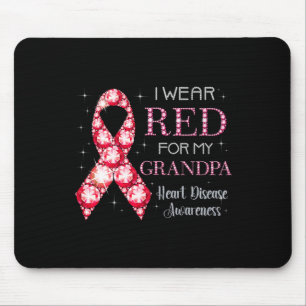 Tragen Sie Rot für meinen Großvater Herzerkrankung Mousepad