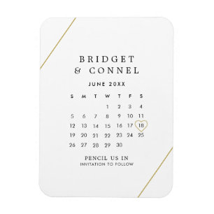 Tragen Sie uns in den Kalender ein – Goldene Linie Magnet