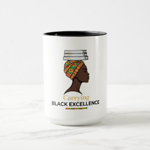 Tragen von schwarzer Exzellenz - Kente Kopfwickel Tasse