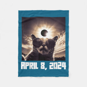 Tragen von Totalitäts-Sonnenfinsternis-Katzenbrill Fleecedecke