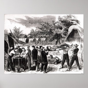 Tragen weg vom verletzten nach dem Antietam Poster