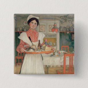 Tragendes Frühstück Martina auf einem Behälter, Button