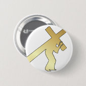 TRAGENDES KREUZ CHRISTUS BUTTON (Vorne & Hinten)