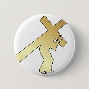 TRAGENDES KREUZ CHRISTUS BUTTON