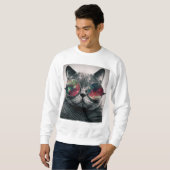 tragendes swatshirt Sonnenbrille der Katze Sweatshirt (Vorne ganz)