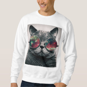 tragendes swatshirt Sonnenbrille der Katze Sweatshirt