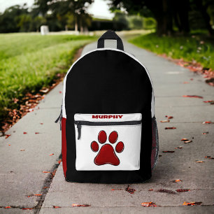 Trages Rucksack mit individuellem Pfotenabdruck /