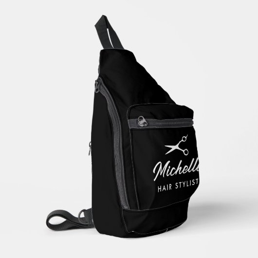 Tragetasche mit Friseurschere Crossbody Bag (Linke Seite)