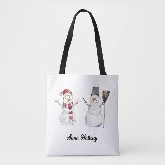 Tragetasche | Personalisierte Snowman-Freunde Tasche (Vorderseite)
