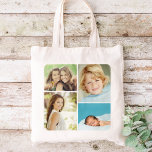 Tragetaschen für benutzerdefinierte Fotocollage-Fa<br><div class="desc">Niedliche personalisierte Tasche mit einer quadratischen Collage von 4 Ihrer eigenen Fotos. Klicken Sie auf Anpassen,  um Fotos zu verschieben,  Text hinzuzufügen und ein eigenes,  einzigartiges Design zu erstellen. Großartiges Geschenk für Familie,  Freunde,  Eltern und Großeltern!</div>