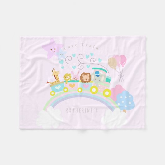 Tragetiere Baby Pastel Pink Fleecedecke (Vorderseite (Horizontal))
