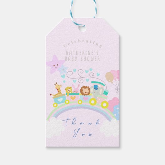 Tragetiere Baby Pastel Pink Geschenkanhänger (Vorderseite)