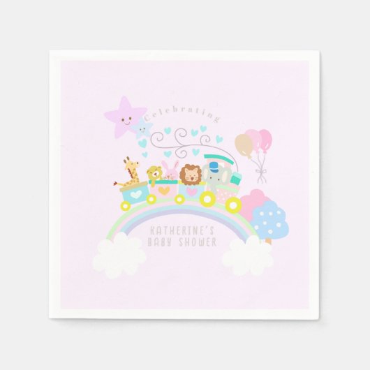 Tragetiere Baby Pastel Pink Serviette (Vorderseite)