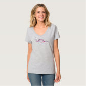 Tragflächenboot 01 Pink auf Grau Front T-Shirt (Vorderseite Vollansicht)